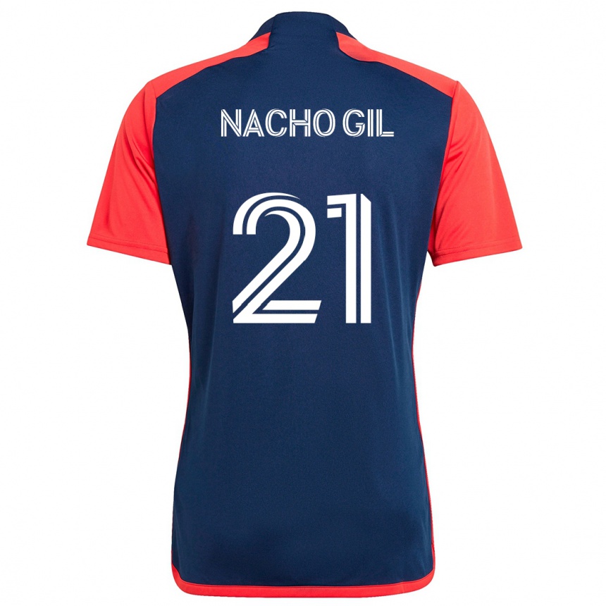 Homme Football Maillot Nacho Gil #21 Bleu Rouge Tenues Domicile 2024/25