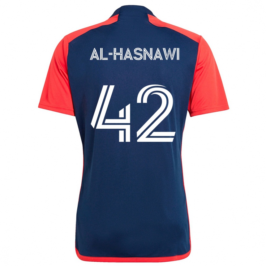 Homme Football Maillot Moshtaba Al-Hasnawi #42 Bleu Rouge Tenues Domicile 2024/25