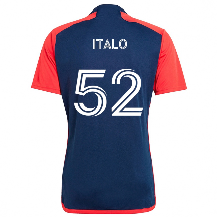 Homme Football Maillot Ítalo #52 Bleu Rouge Tenues Domicile 2024/25