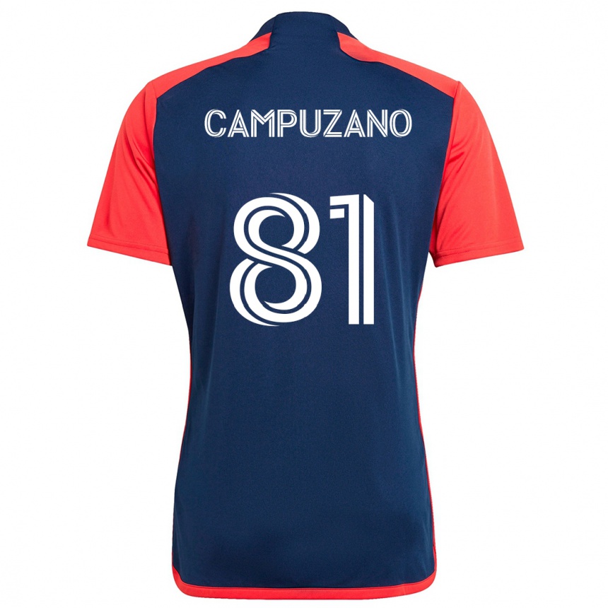 Homme Football Maillot Nico Campuzano #81 Bleu Rouge Tenues Domicile 2024/25