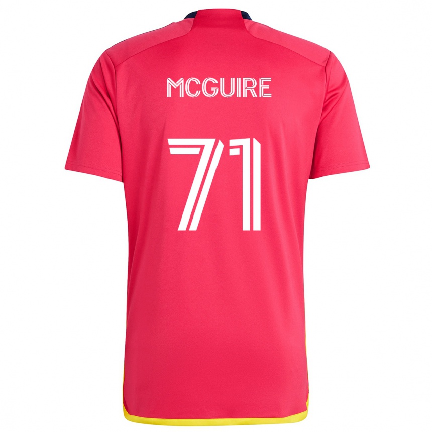 Homme Football Maillot Nolan Mcguire #71 Rouge Bleu Tenues Domicile 2024/25