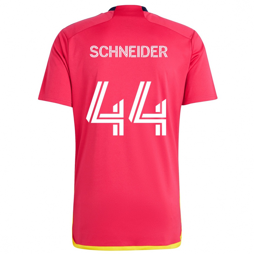 Homme Football Maillot Max Schneider #44 Rouge Bleu Tenues Domicile 2024/25