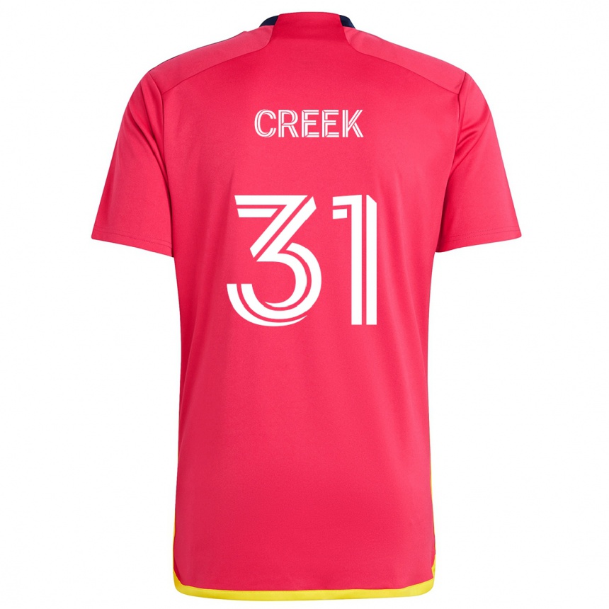 Homme Football Maillot Michael Creek #31 Rouge Bleu Tenues Domicile 2024/25