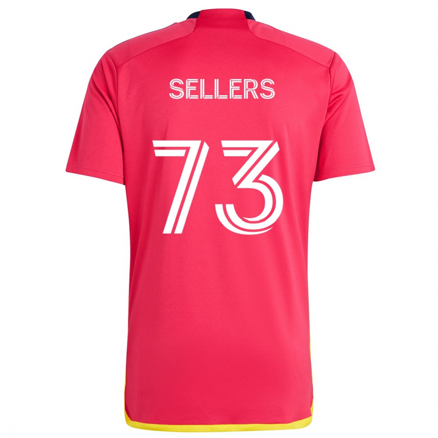 Homme Football Maillot Braydon Sellers #73 Rouge Bleu Tenues Domicile 2024/25