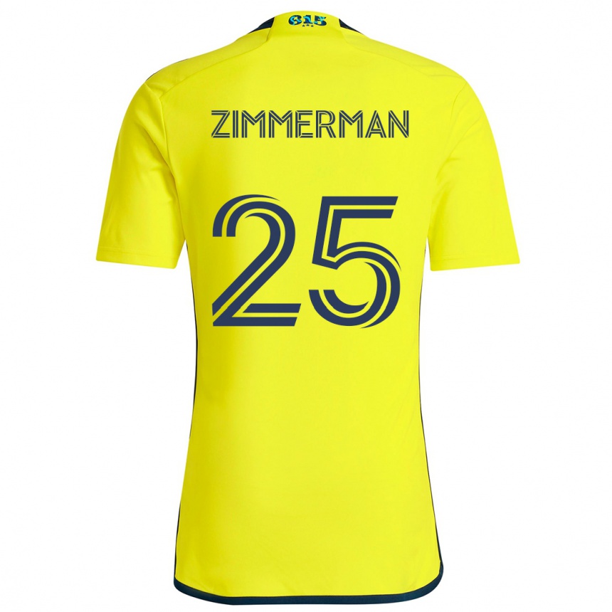 Homme Football Maillot Walker Zimmerman #25 Jaune Bleu Tenues Domicile 2024/25