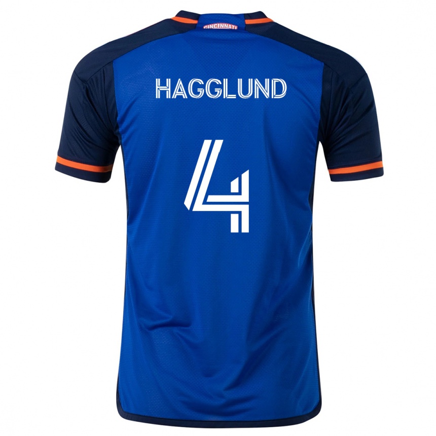 Homme Football Maillot Nick Hagglund #4 Bleu Blanc Tenues Domicile 2024/25