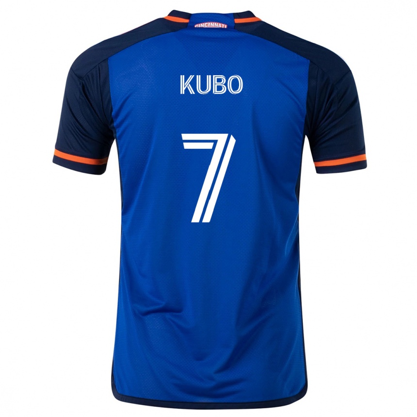 Homme Football Maillot Yuya Kubo #7 Bleu Blanc Tenues Domicile 2024/25