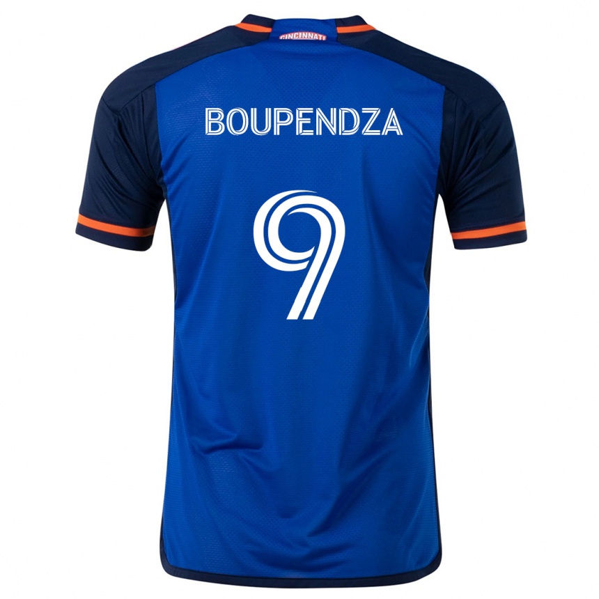 Homme Football Maillot Aaron Boupendza #9 Bleu Blanc Tenues Domicile 2024/25