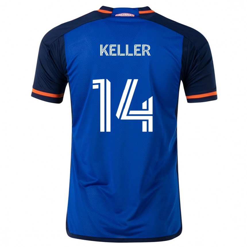 Homme Football Maillot Kipp Keller #14 Bleu Blanc Tenues Domicile 2024/25