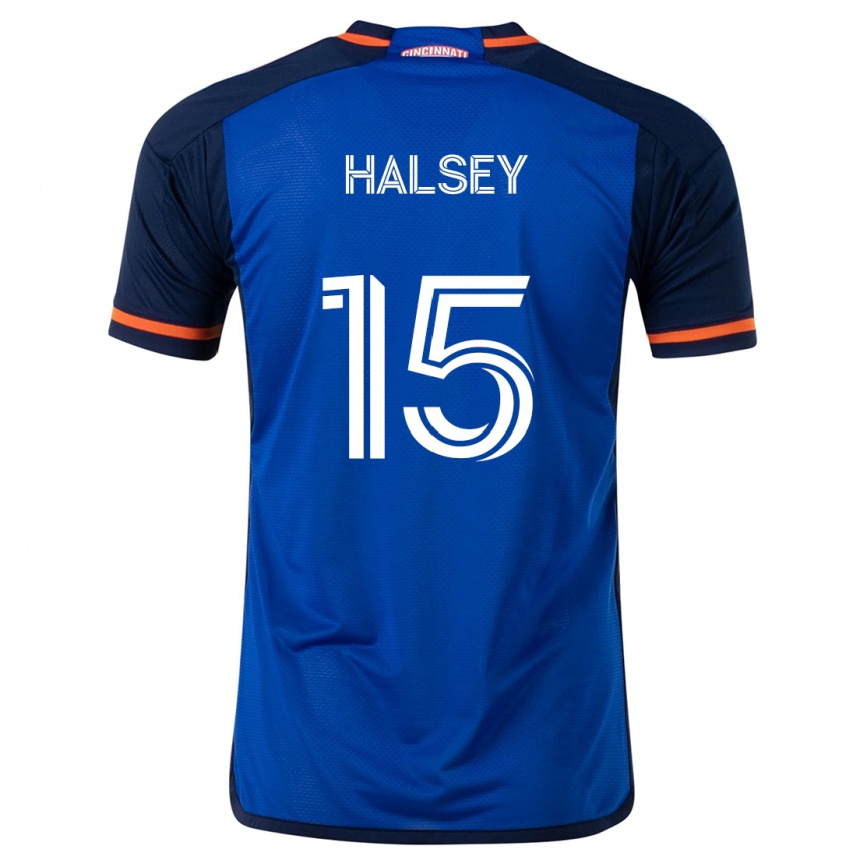 Homme Football Maillot Bret Halsey #15 Bleu Blanc Tenues Domicile 2024/25