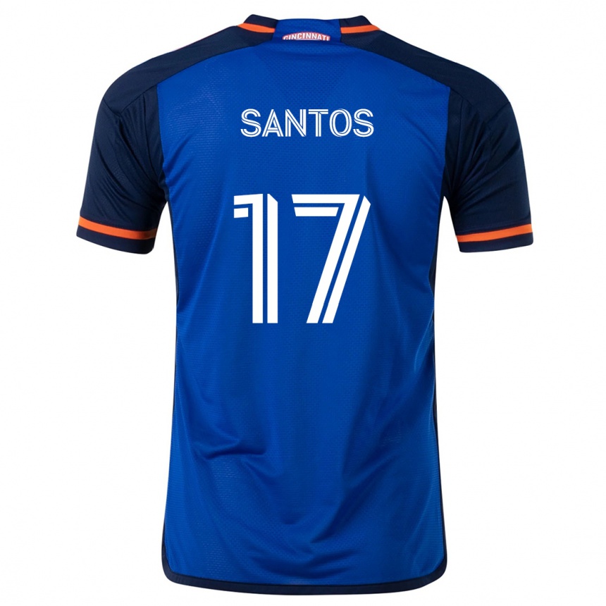 Homme Football Maillot Sergio Santos #17 Bleu Blanc Tenues Domicile 2024/25