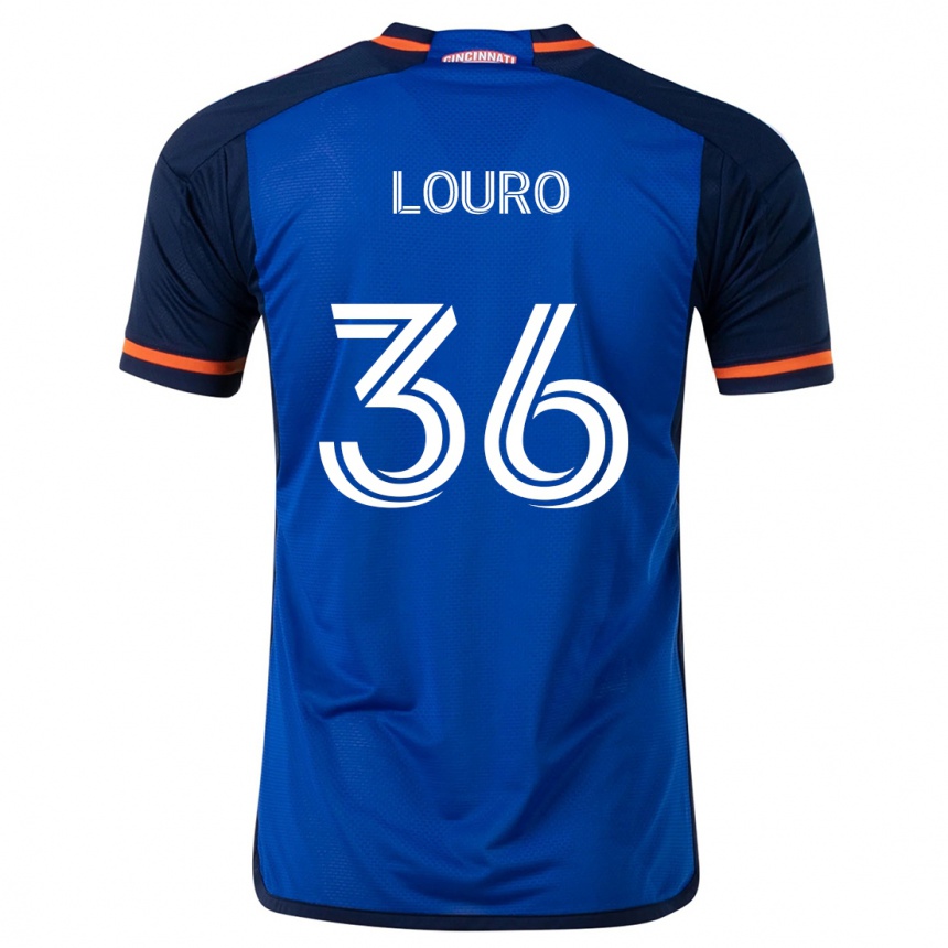 Homme Football Maillot Evan Louro #36 Bleu Blanc Tenues Domicile 2024/25