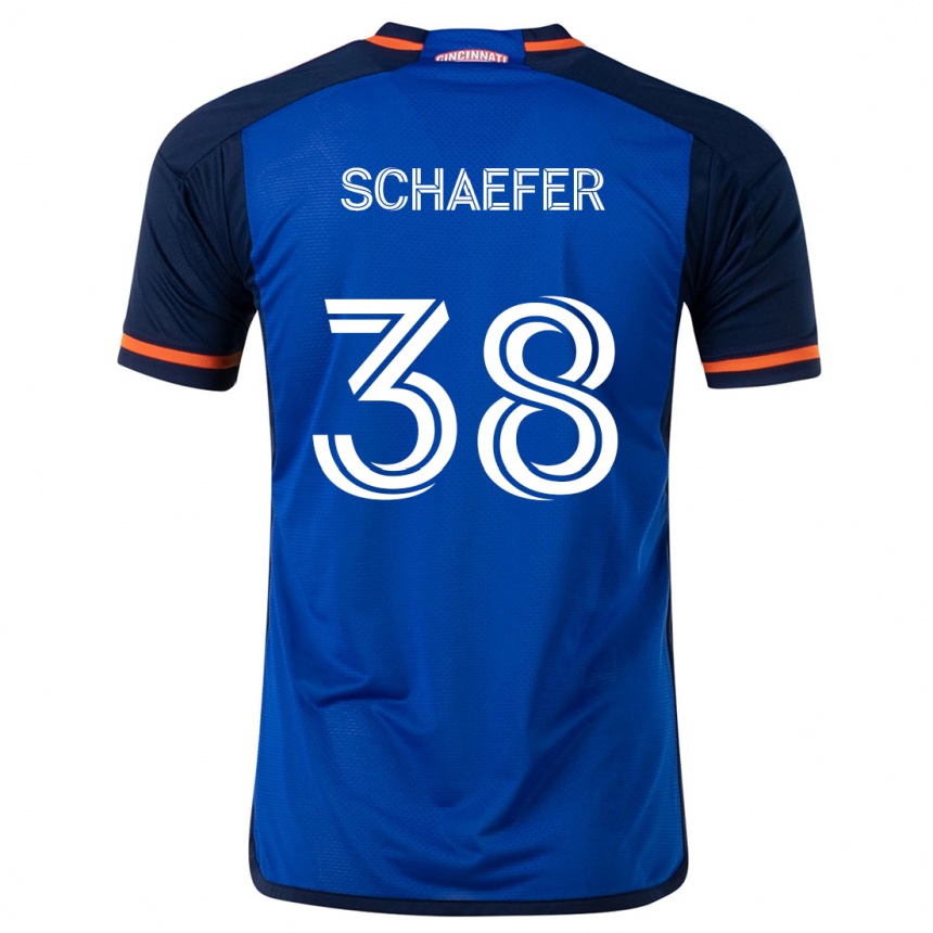 Homme Football Maillot Brian Schaefer #38 Bleu Blanc Tenues Domicile 2024/25