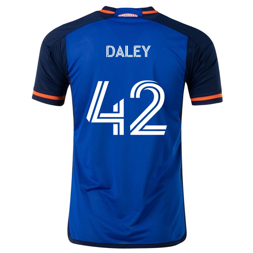 Homme Football Maillot Amir Daley #42 Bleu Blanc Tenues Domicile 2024/25