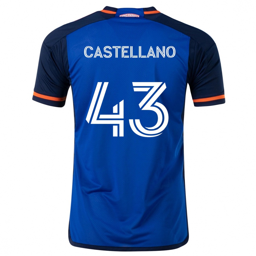 Homme Football Maillot Jesús Castellano #43 Bleu Blanc Tenues Domicile 2024/25