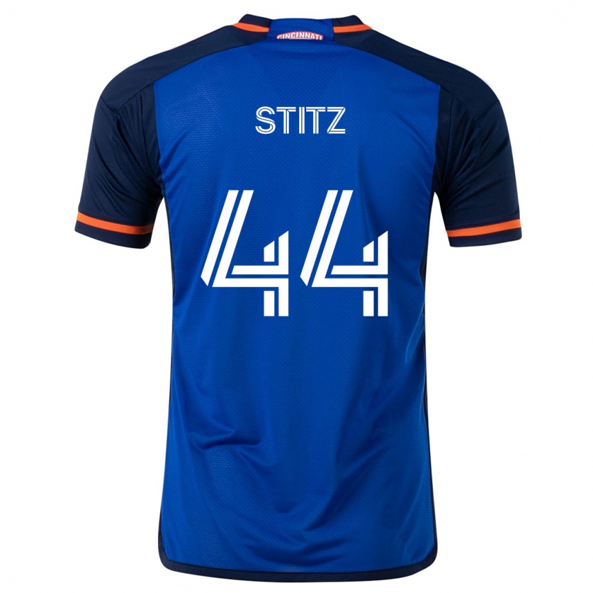 Homme Football Maillot Ben Stitz #44 Bleu Blanc Tenues Domicile 2024/25