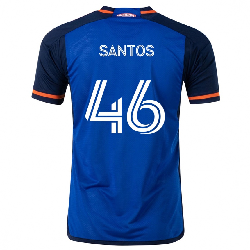 Homme Football Maillot Guilherme Santos #46 Bleu Blanc Tenues Domicile 2024/25