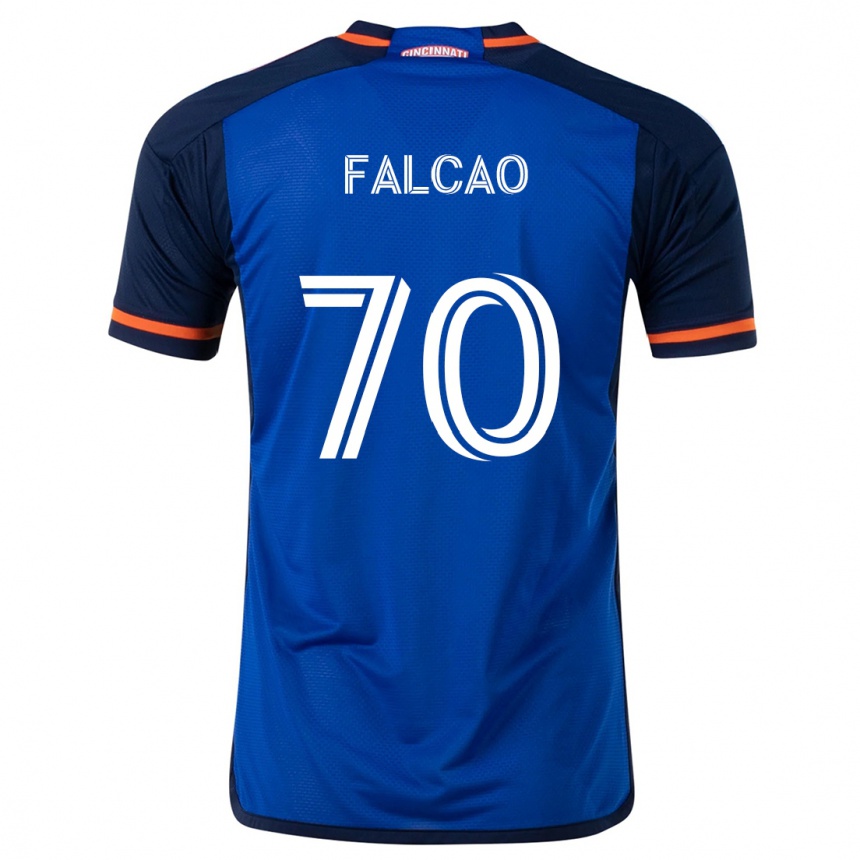 Homme Football Maillot Kiano Falcao #70 Bleu Blanc Tenues Domicile 2024/25