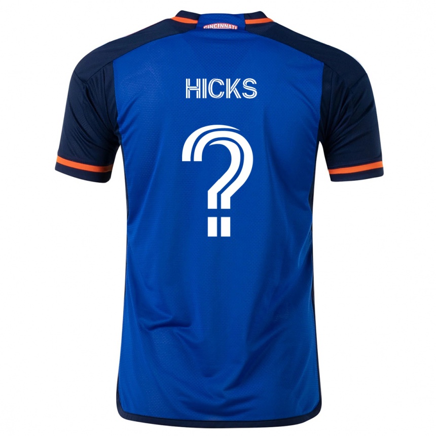 Homme Football Maillot Elijah Hicks #0 Bleu Blanc Tenues Domicile 2024/25