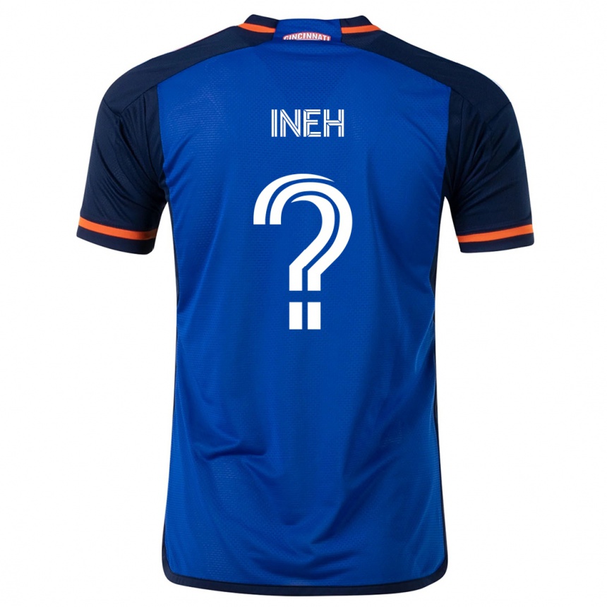 Homme Football Maillot Joel Ineh #0 Bleu Blanc Tenues Domicile 2024/25