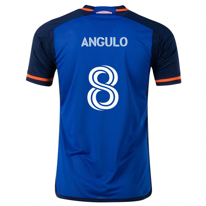 Homme Football Maillot Marco Angulo #8 Bleu Blanc Tenues Domicile 2024/25