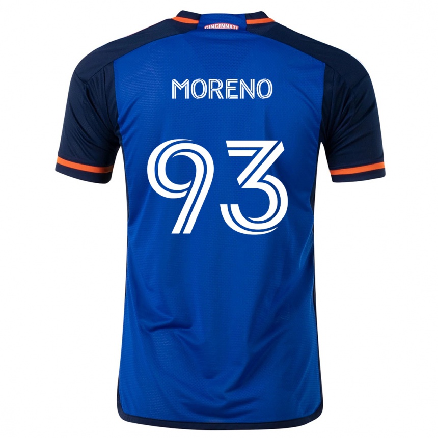 Homme Football Maillot Júnior Moreno #93 Bleu Blanc Tenues Domicile 2024/25