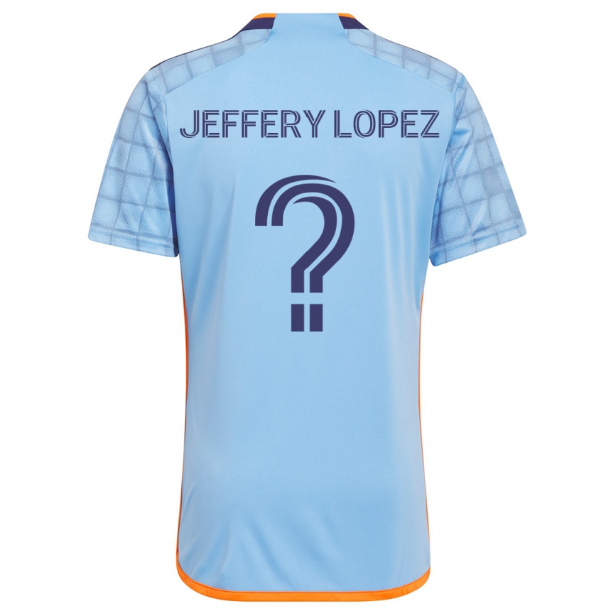 Homme Football Maillot Jeffery López #0 Bleu Orange Tenues Domicile 2024/25