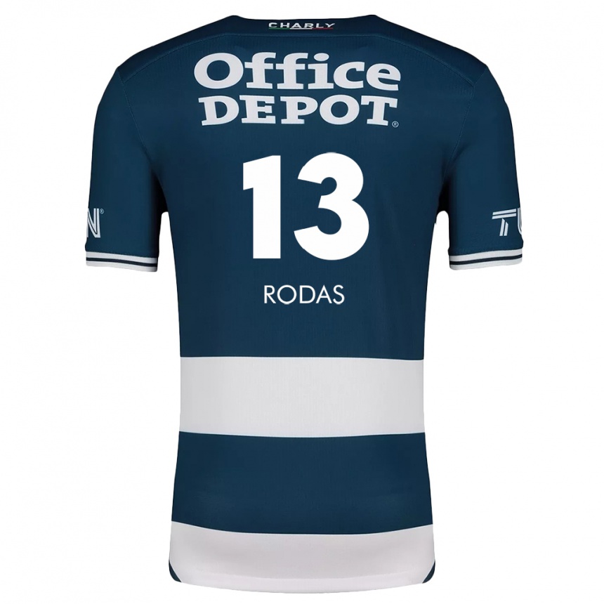 Homme Football Maillot Carlos Rodas #13 Bleu Blanc Tenues Domicile 2024/25