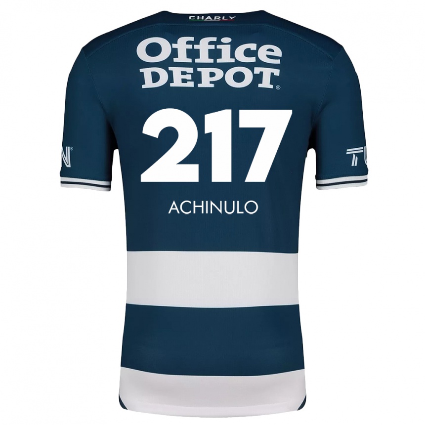 Homme Football Maillot Princewill Achinulo #217 Bleu Blanc Tenues Domicile 2024/25