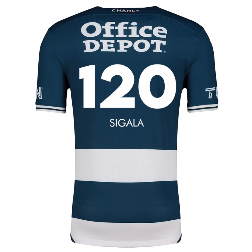 Homme Football Maillot Juan Sigala #120 Bleu Blanc Tenues Domicile 2024/25