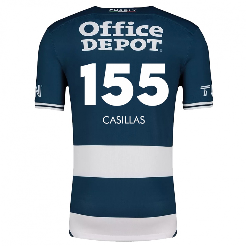 Homme Football Maillot Johan Casillas #155 Bleu Blanc Tenues Domicile 2024/25