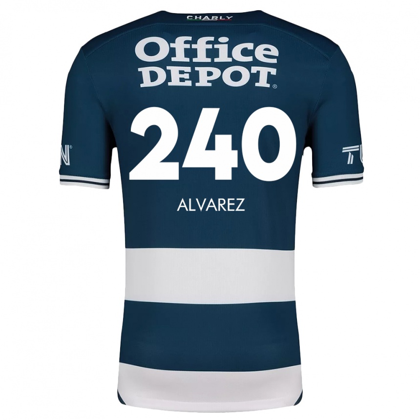 Homme Football Maillot Gael Álvarez #240 Bleu Blanc Tenues Domicile 2024/25