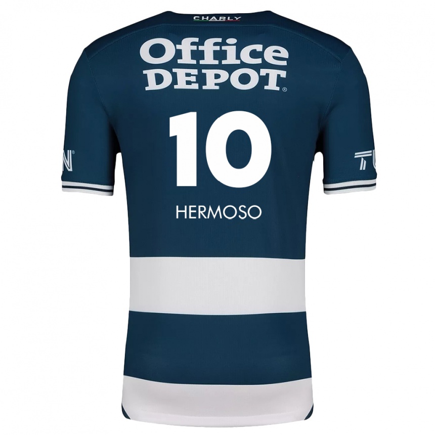 Homme Football Maillot Jennifer Hermoso #10 Bleu Blanc Tenues Domicile 2024/25