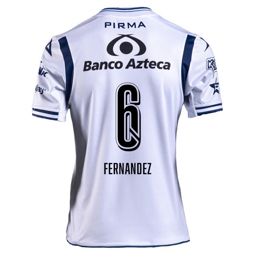 Homme Football Maillot Liliana Fernández #6 Blanc Bleu Marine Tenues Domicile 2024/25