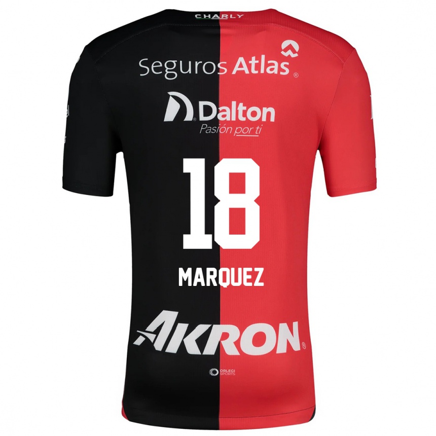 Homme Football Maillot Jeremy Márquez #18 Rouge Noir Tenues Domicile 2024/25