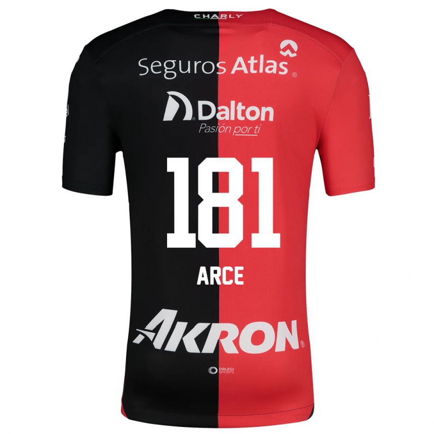 Homme Football Maillot Edson Arce #181 Rouge Noir Tenues Domicile 2024/25