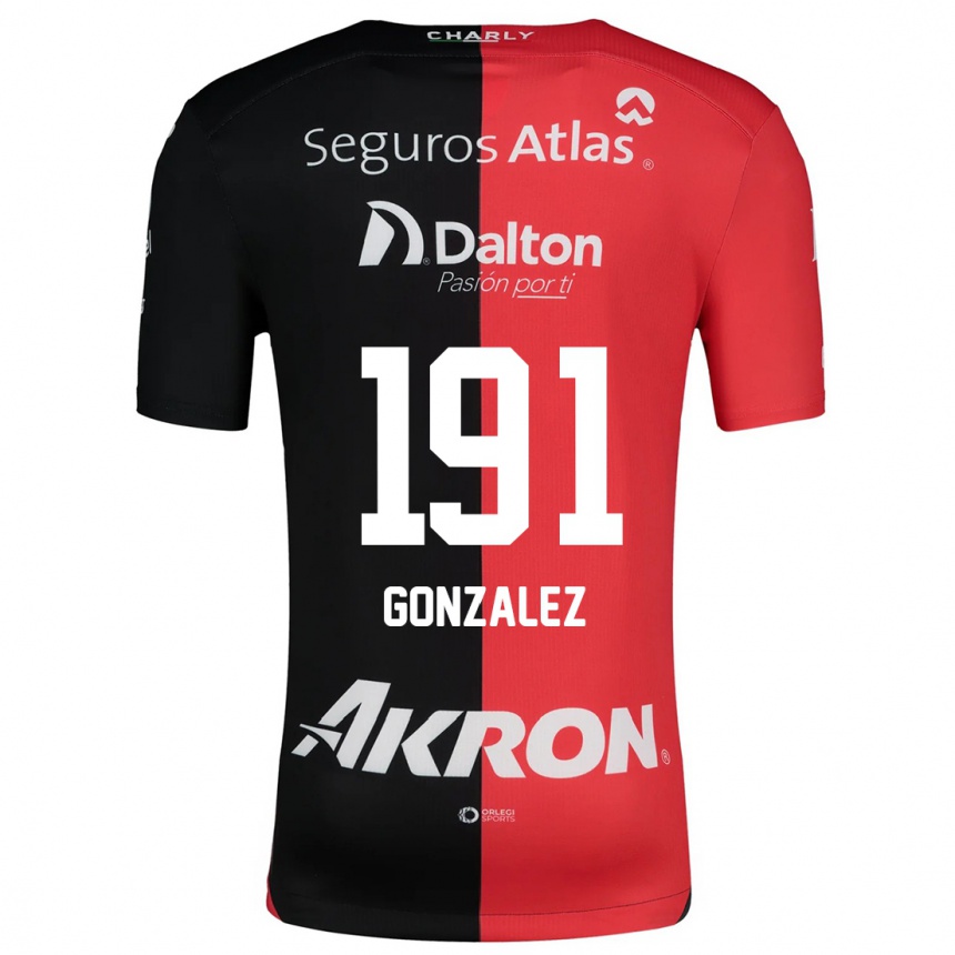 Homme Football Maillot Juan González #191 Rouge Noir Tenues Domicile 2024/25