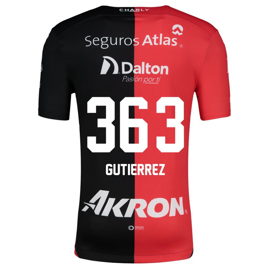 Homme Football Maillot Orlando Gutiérrez #363 Rouge Noir Tenues Domicile 2024/25