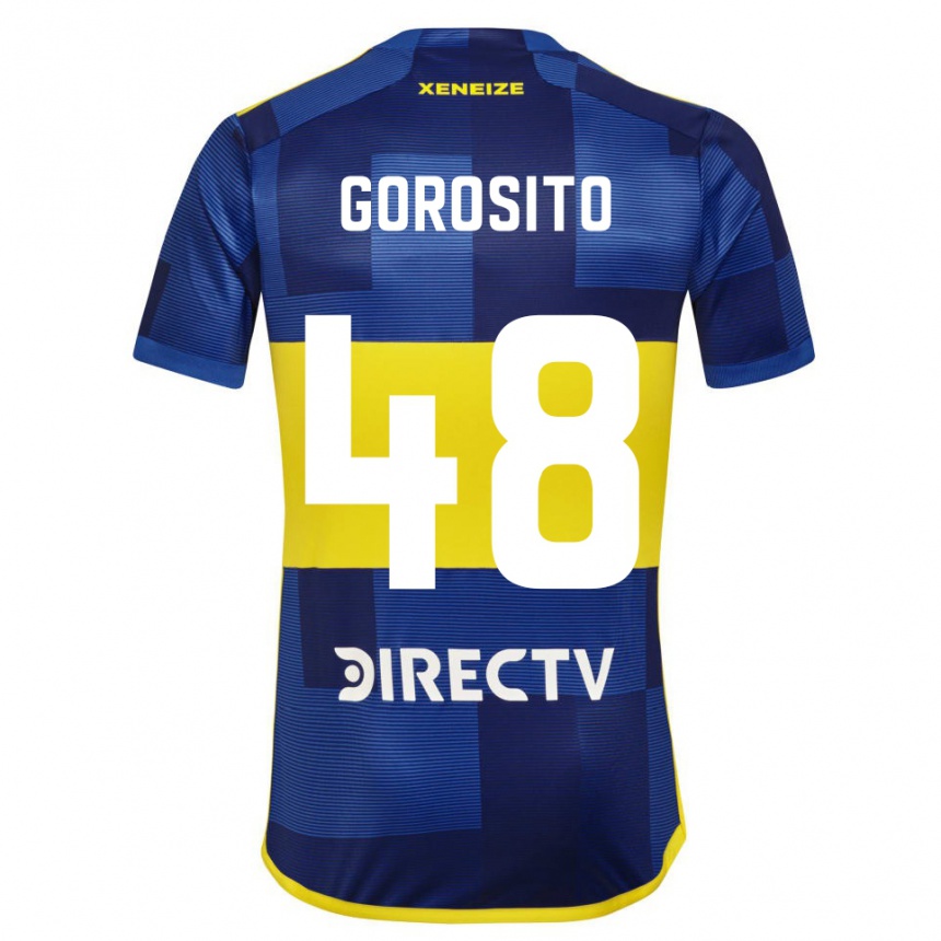 Homme Football Maillot Dylan Gorosito #48 Bleu Jaune Tenues Domicile 2024/25