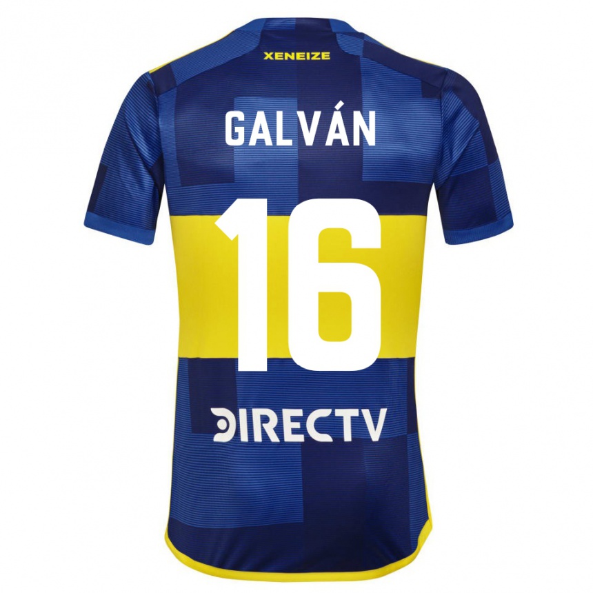 Homme Football Maillot Lucas Galván #16 Bleu Jaune Tenues Domicile 2024/25