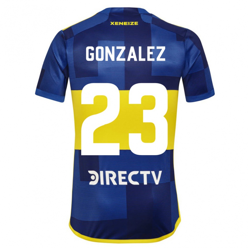 Homme Football Maillot Diego Gonzalez #23 Bleu Jaune Tenues Domicile 2024/25