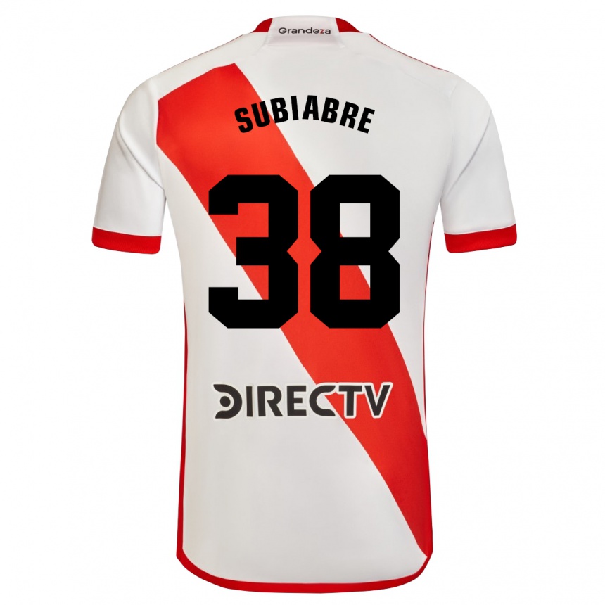 Homme Football Maillot Ian Subiabre #38 Blanc Rouge Tenues Domicile 2024/25