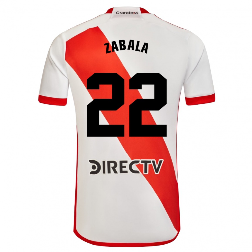 Homme Football Maillot Daniel Zabala #22 Blanc Rouge Tenues Domicile 2024/25