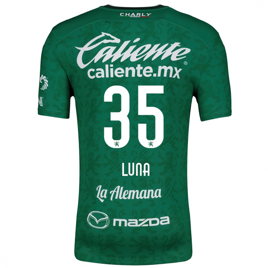 Homme Football Maillot Diego Luna #35 Vert Blanc Tenues Domicile 2024/25