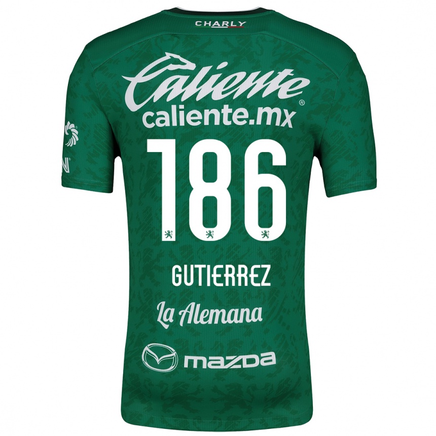 Homme Football Maillot Alan Gutiérrez #186 Vert Blanc Tenues Domicile 2024/25