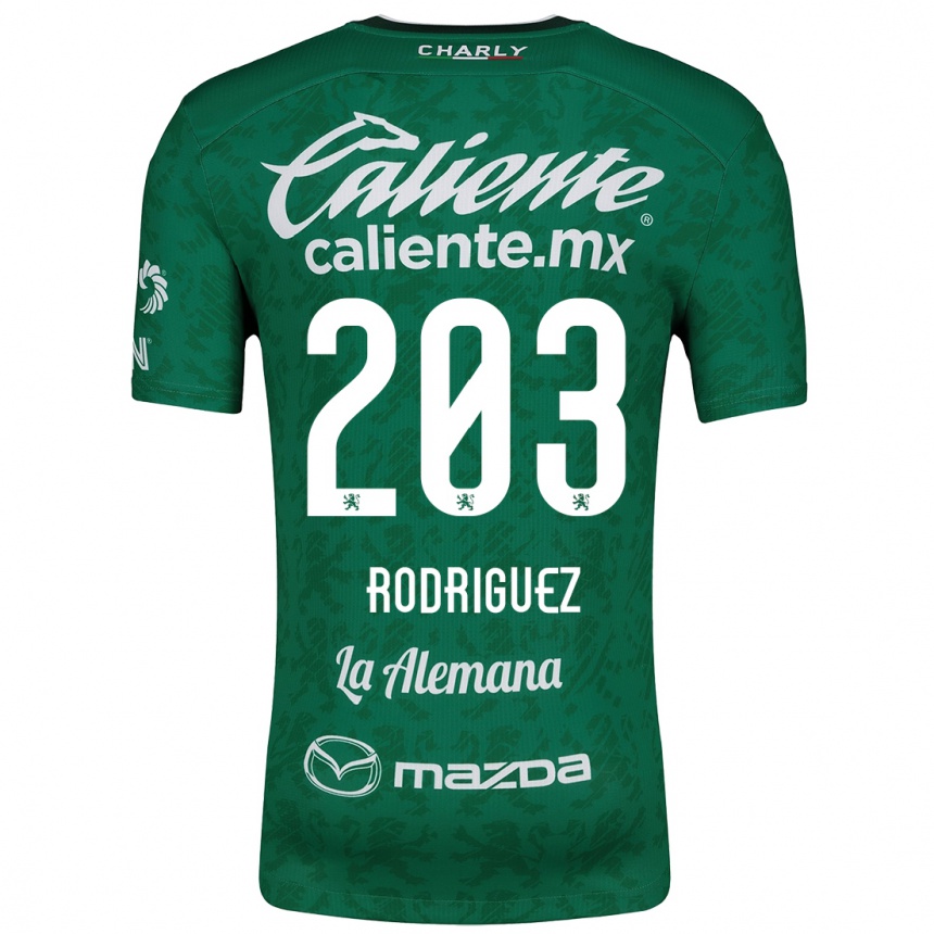 Homme Football Maillot César Rodríguez #203 Vert Blanc Tenues Domicile 2024/25