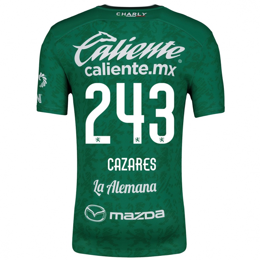 Homme Football Maillot Juan Cázares #243 Vert Blanc Tenues Domicile 2024/25