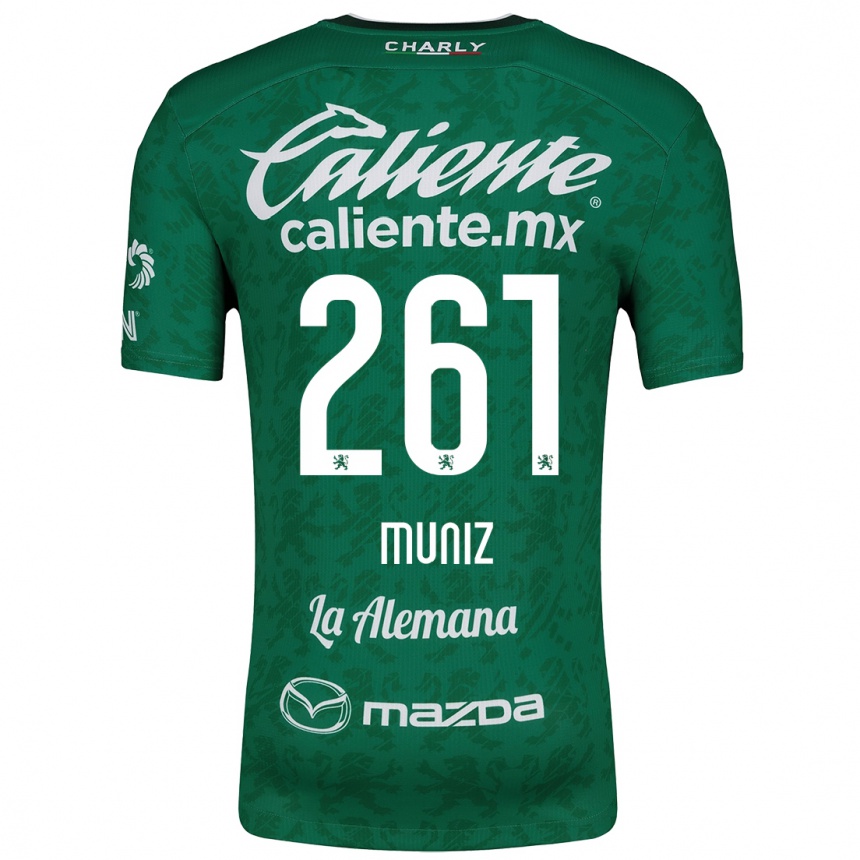 Homme Football Maillot César Muñiz #261 Vert Blanc Tenues Domicile 2024/25