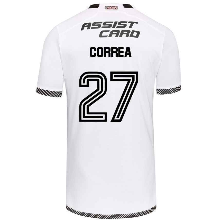 Homme Football Maillot Javier Correa #27 Blanc Noir Tenues Domicile 2024/25