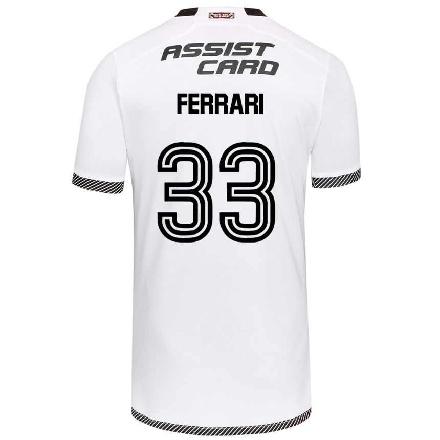 Homme Football Maillot Matías Ferrari #33 Blanc Noir Tenues Domicile 2024/25